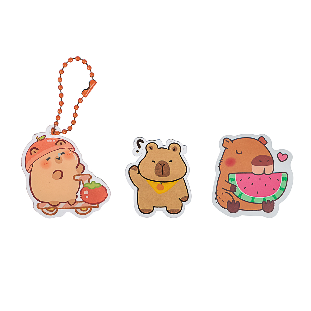 ИГРОЛЕНД Игрушка-сюрприз "Капибара" (брелок, значок, стикер), акрил, 9х11см, арт.№ 295-003