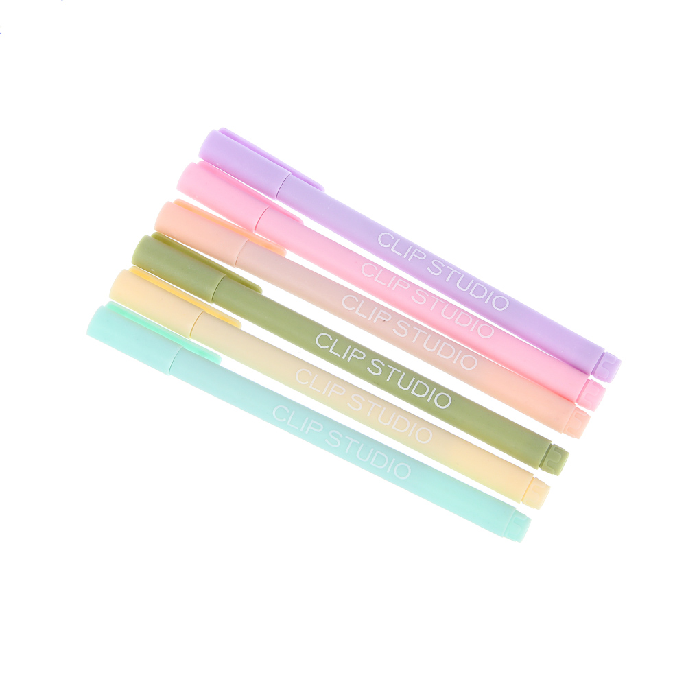 Набор гелевых ручек ClipStudio 6 пастельных цветов, наконечник 0,5 мм, в ПВХ пенале с подвесом, арт.№ 614-104