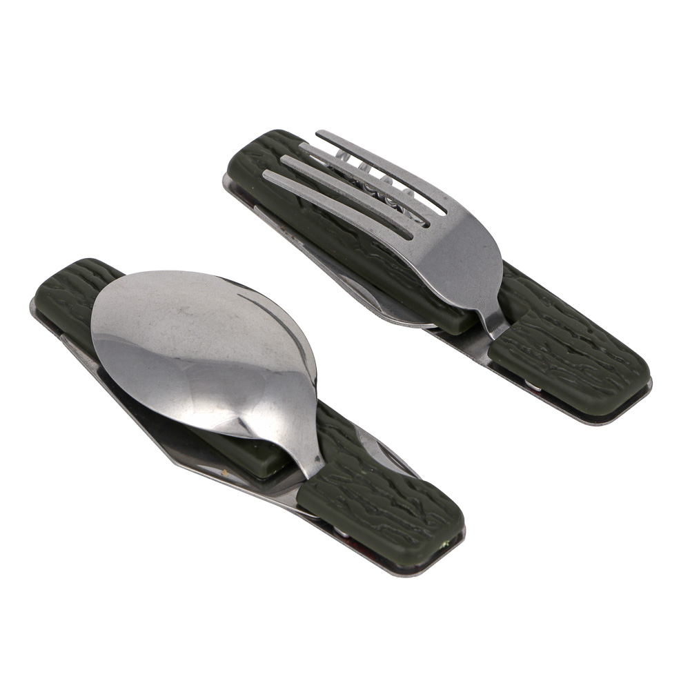 РУССО ТУРИСТО Набор походный ТУРИСТ, фляга, 2 стопки, вилка, ложка, нерж.сталь, арт.№ 123-001