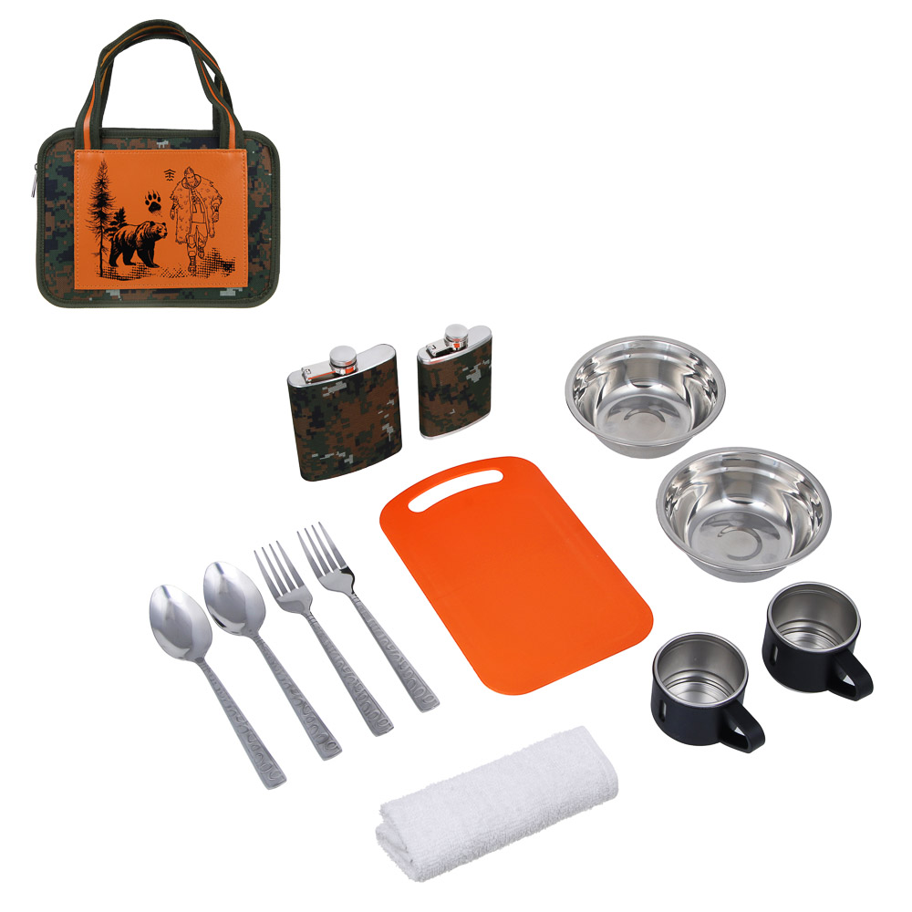 BY Набор походный ТУРИСТ-2, 12 предметов, в походной сумке, арт.№ 123-003