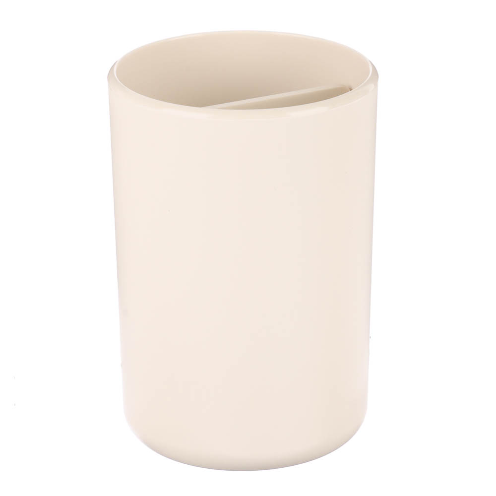 Стакан для зубных щеток Flux, 250мл, бежевый, 7,5х7,5х11см, арт.№ 463-624