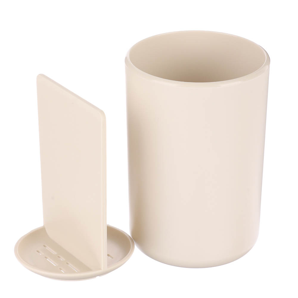 Стакан для зубных щеток Flux, 250мл, бежевый, 7,5х7,5х11см, арт.№ 463-624