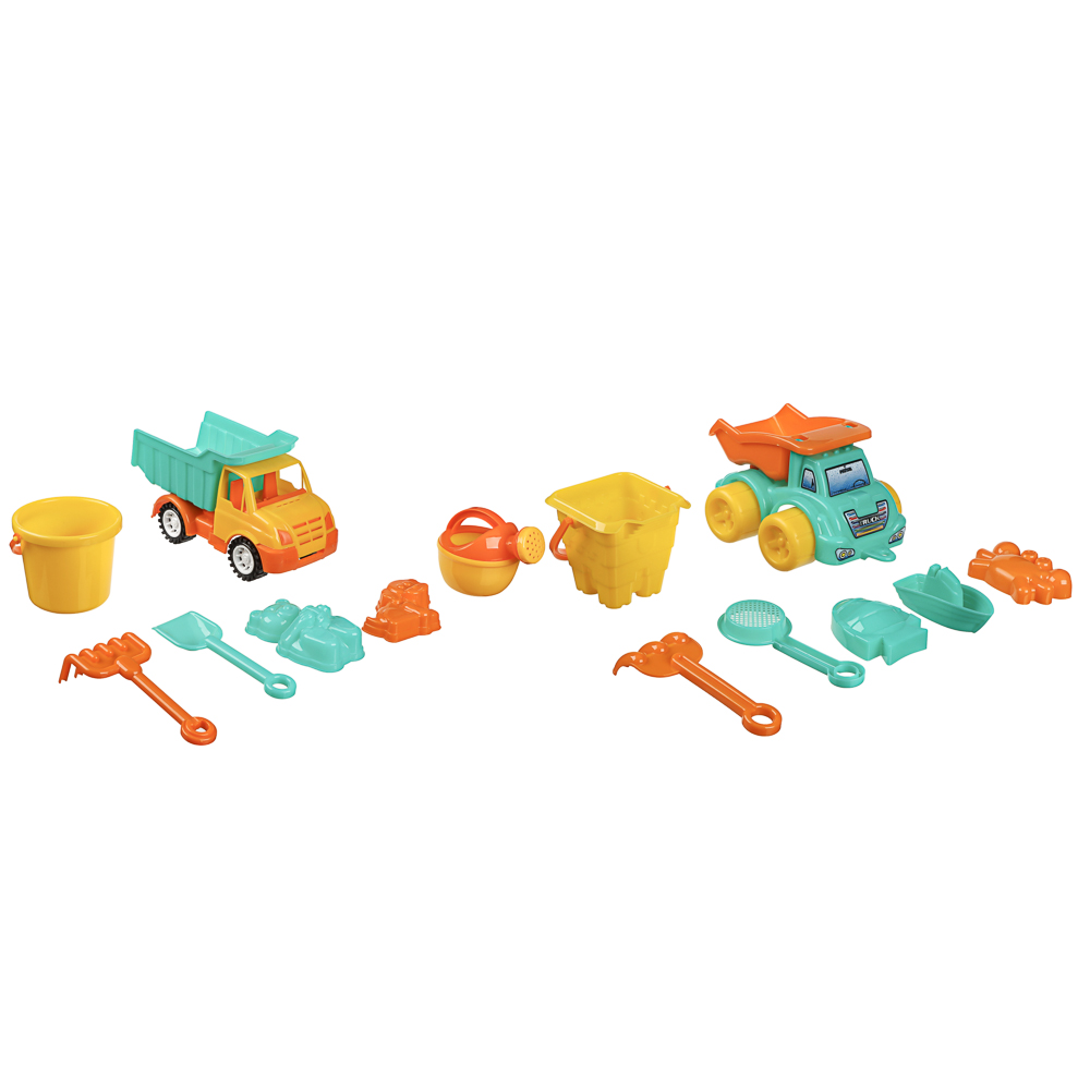 Набор для игр в песке "Машинка-грузовик", ИГРОЛЕНД, 7 предметов, пластик, для детей 3+, арт.№ 430-135