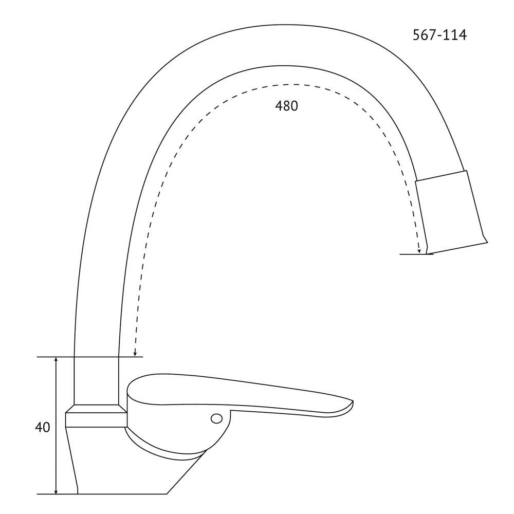 СоюзКран Смеситель для кухни, гибкий излив, керам. картридж 40мм, серый, цинк, SK01-С113, арт.№ 567-114