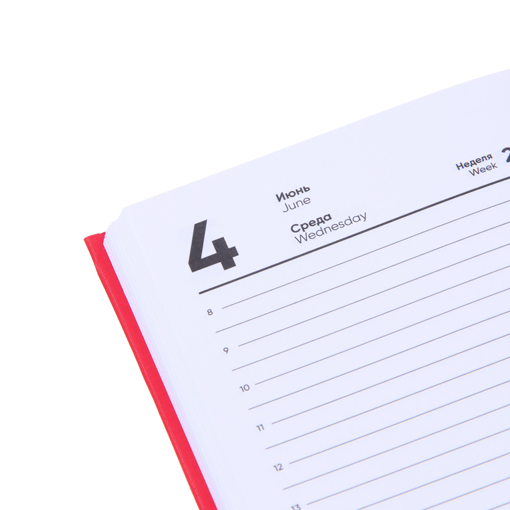 Ежедневник на 2025 "ТЕКСТУР" А5, 352 стр., твердая обложка с поролоном, фактурный бумвинил, красный, арт.№ 572-227