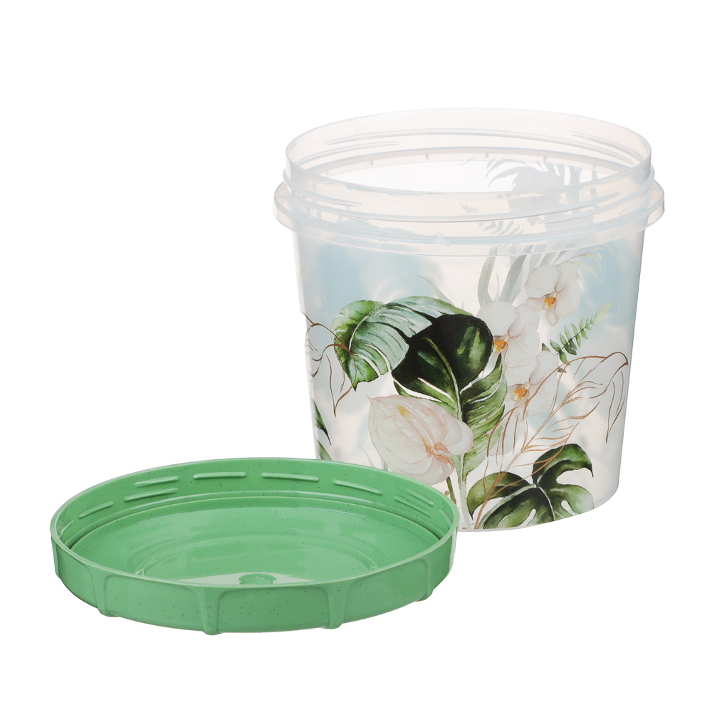 Банка для продуктов с завинчивающейся крышкой 1л, Флориана, пластик, арт.№ 861-420