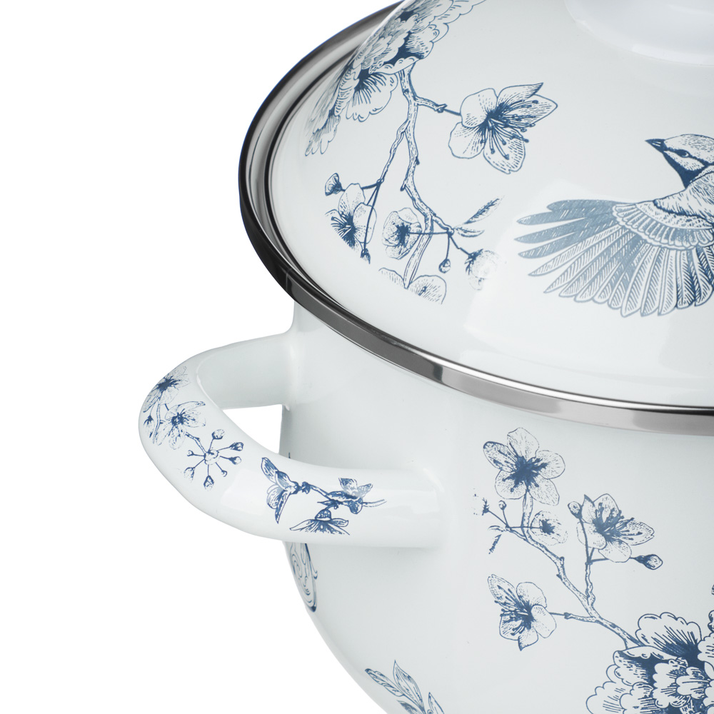 Кастрюля эмалированная тм VETTA Флорал, 18см, 2л, индукция, арт.№ 894-570