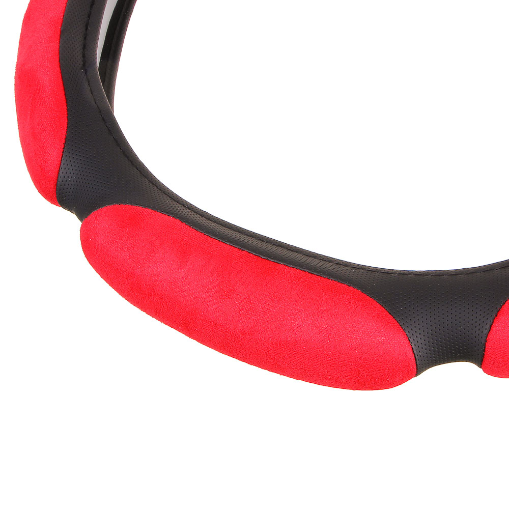 ЕРМАК Оплетка руля, спонж, 6 подушек, красный, разм. (М), арт.№ 708-126