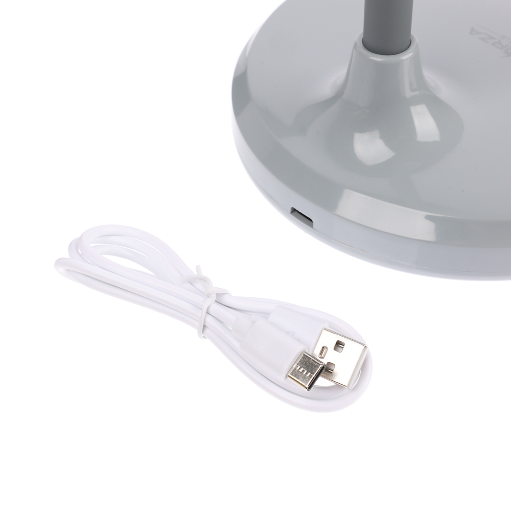 Лампа настольная складная FORZA 30LED, питание USB, 7Вт, 500Лм, кабель 1м, диммер, пластик, серая, арт.№ 476-388