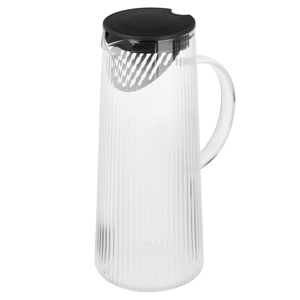 Кувшин с крышкой тм MILLIMI Симпл, 1500мл, стекло, рифленый, инд. упак, арт.№ 878-692
