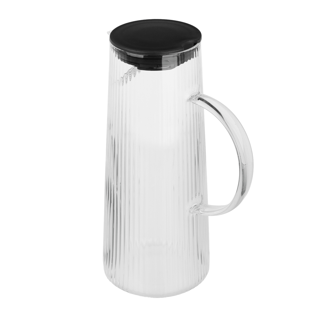 Кувшин с крышкой тм MILLIMI Симпл, 1500мл, стекло, рифленый, инд. упак, арт.№ 878-692