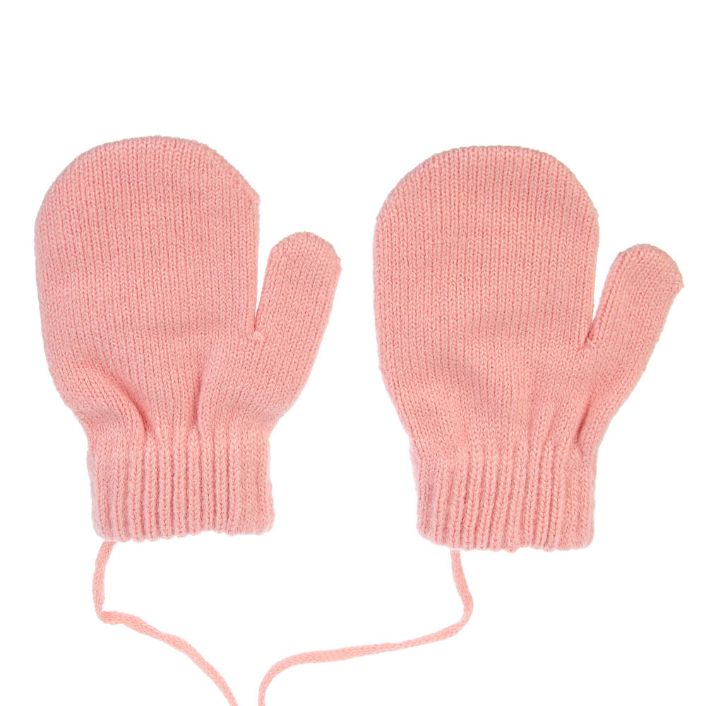 GALANTE Варежки детские на веревке, р.14, 55% акрил, 45% полиэстер, цвет в ас-те, ОЗ25-35, арт.№ 363-451