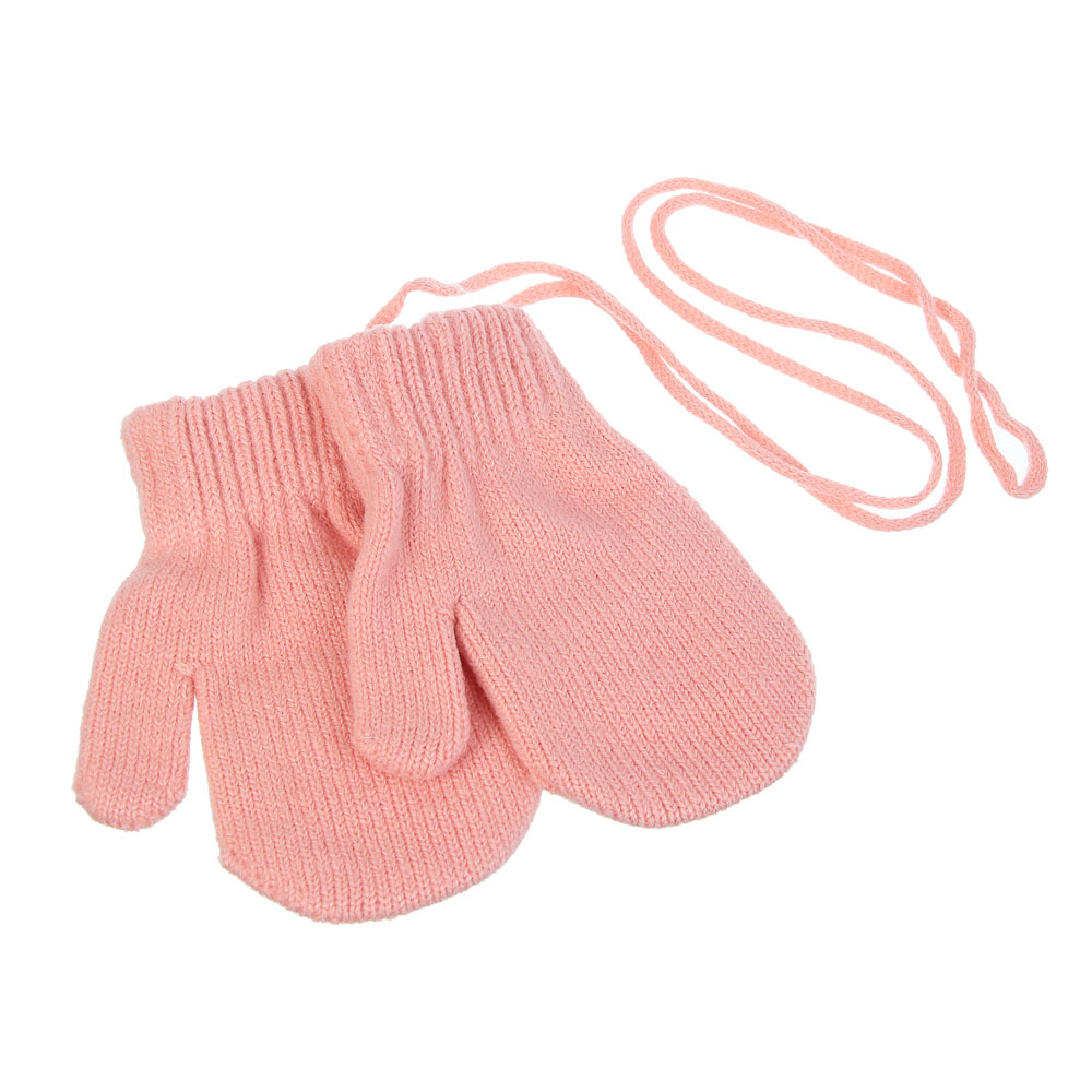 GALANTE Варежки детские на веревке, р.14, 55% акрил, 45% полиэстер, цвет в ас-те, ОЗ25-35, арт.№ 363-451