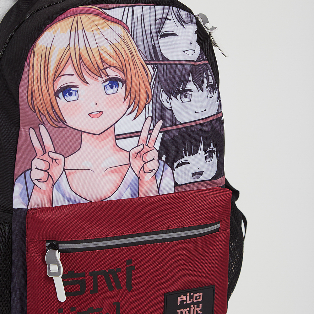 Японский стиль Рюкзак подростковый 43,5х29х13,5см, 1 отд., 3 карм., ПЭ, нашивка и пулеры из силикона, арт.№ 577-003