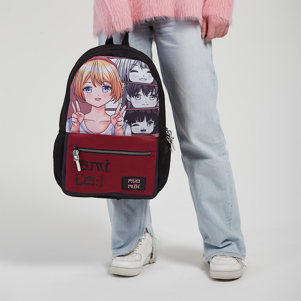 Японский стиль Рюкзак подростковый 43,5х29х13,5см, 1 отд., 3 карм., ПЭ, нашивка и пулеры из силикона, арт.№ 577-003