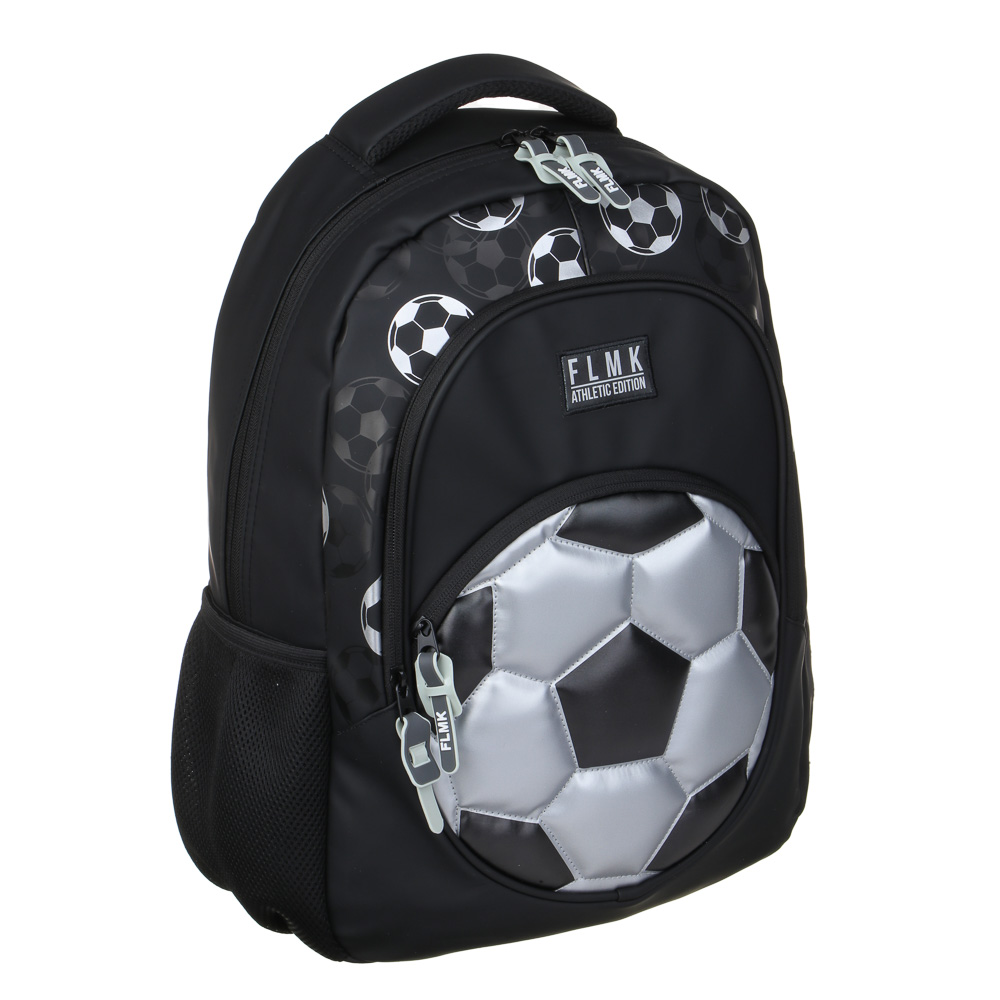 Серебряный Мяч Рюкзак подростковый 41х31х13см, 2 отд., 3 карм, ручка, прорезин.нейлон, отд.иск.кожей, арт.№ 577-004