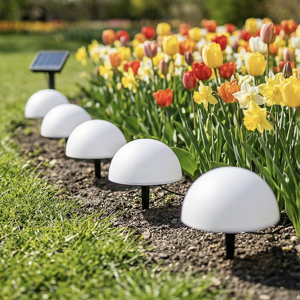 Светильник сад.на солн.батар. тм INBLOOM Полусфера, 5шт,15х16см,5LED,шампань,АА600mAh Ni-MH,1реж.,PP, арт.№ 475-356