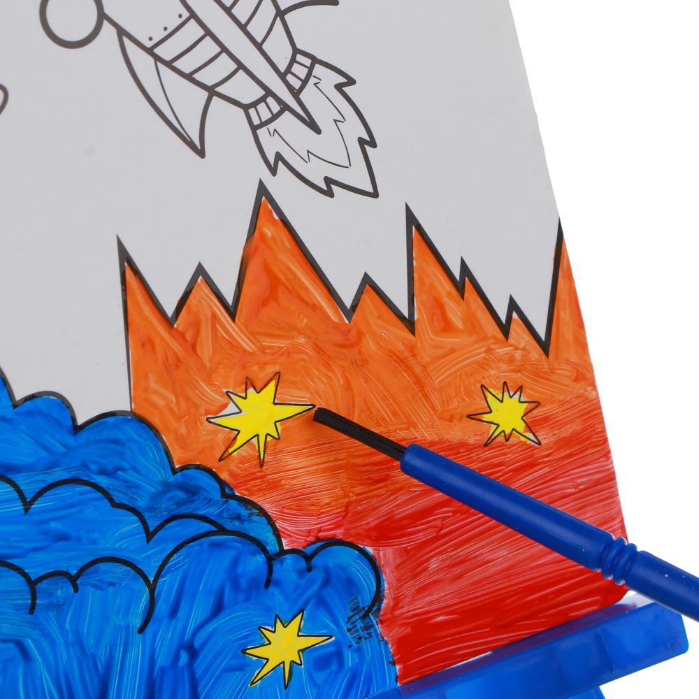 FLOMIK Набор для раскрашивания, картинка на подставке, краски и кисть в комплекте, картон, блистер, арт.№ 590-015