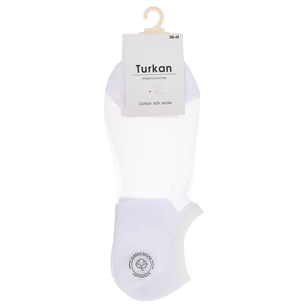 Носки-подследники, бесшовные,тм Turkan,р.36-41,63% хл,24% п/э,11% п/э вол,2% лайк,цвета в ас-те,1079, арт.№ 019-561