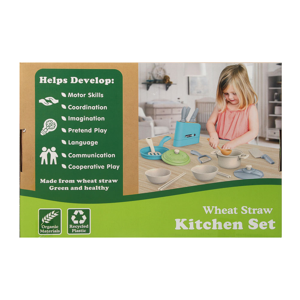 ИГРОЛЕНД Игровой набор посуды "Экопластик", 18 предметов, пластик, 34,5х11х24 см, арт.№ 294-239