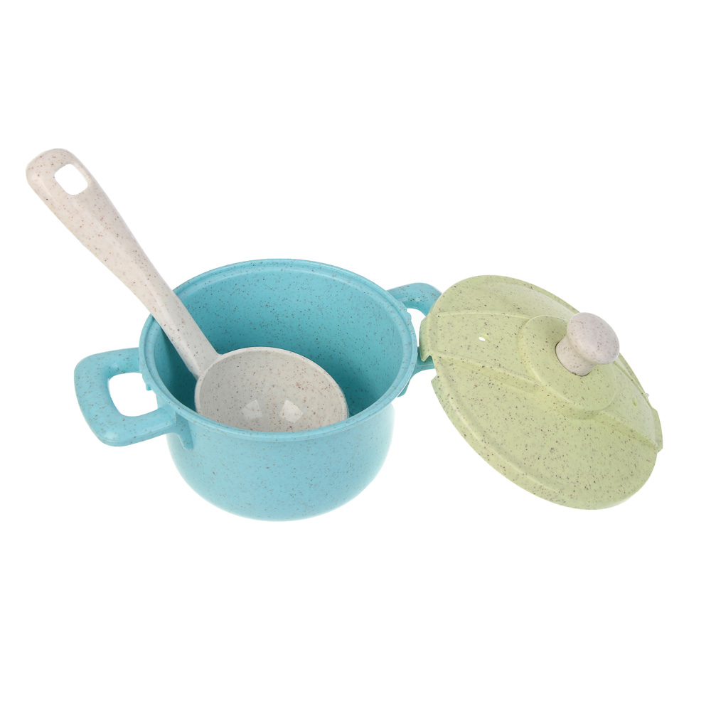 ИГРОЛЕНД Игровой набор посуды "Экопластик", 18 предметов, пластик, 34,5х11х24 см, арт.№ 294-239