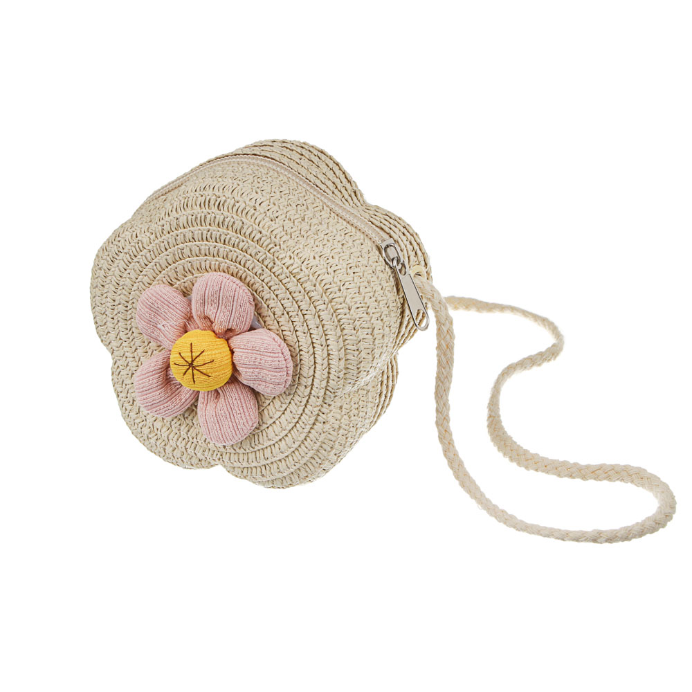 Сумка плетенная с декором на длинном ремне, тм ЮL, 11-12x6 см, папирус, полиэстер, арт.№ 328-319