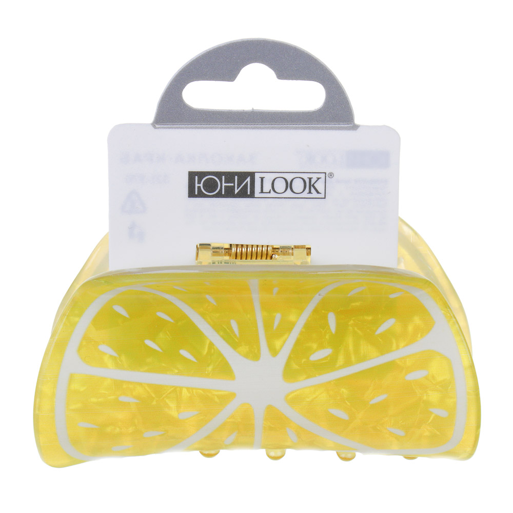 ЮНИLOOK Краб для волос, акрил, 8-9см, 4 дизайна, арт.№ 321-370