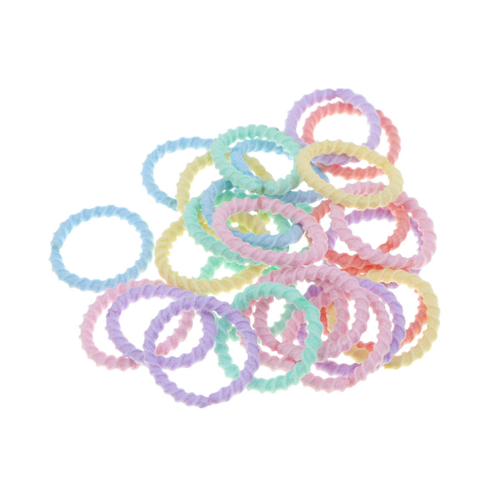 Резинки для волос ЮНИLOOK 25шт, d2см, нейлон, 3-4 дизайна, ACS-60, арт.№ 322-026