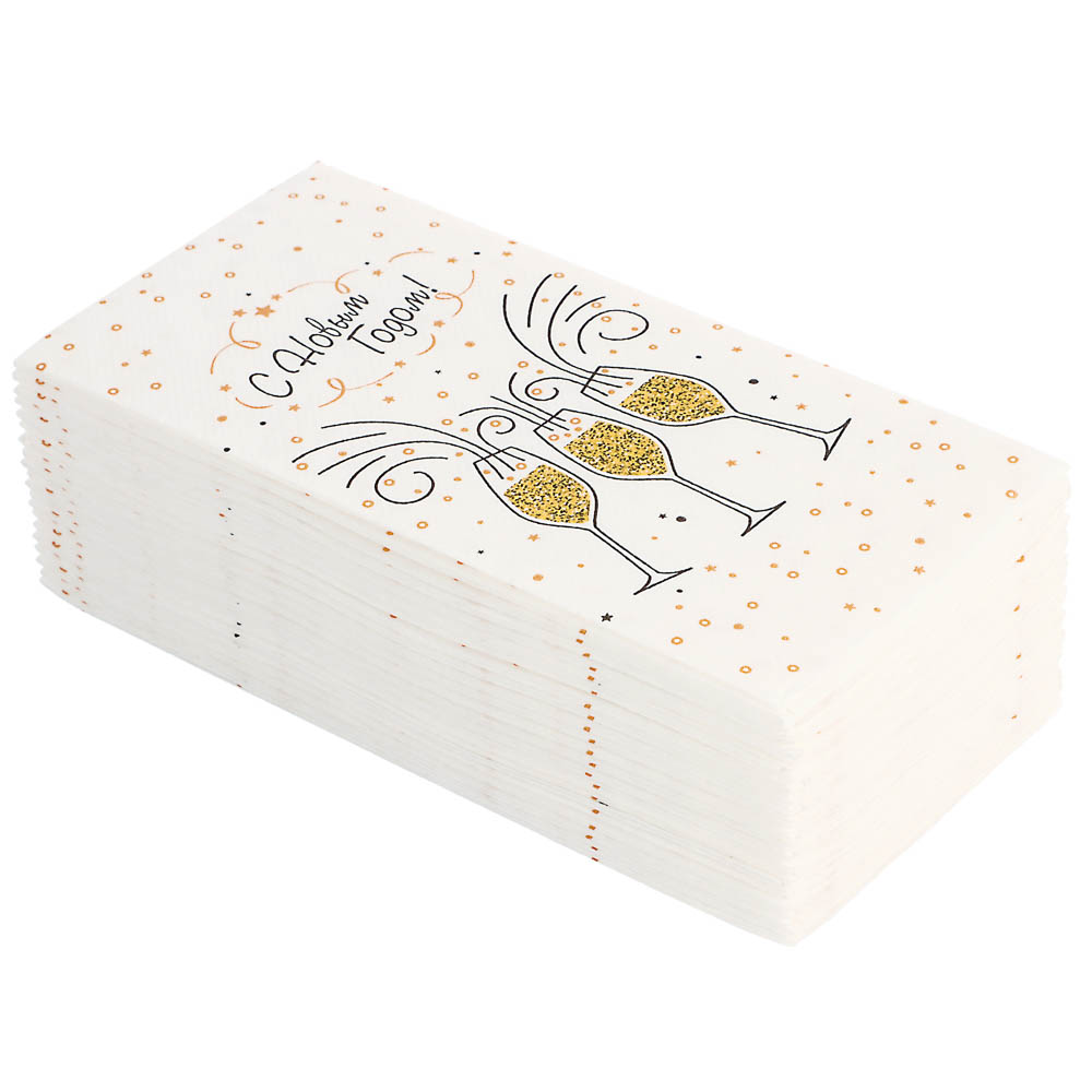 Салфетки бумажные двухслойные Символ года/Пирожные/С новым годом 33х33см, 6 дизайнов, 20шт, арт.№ 912-033