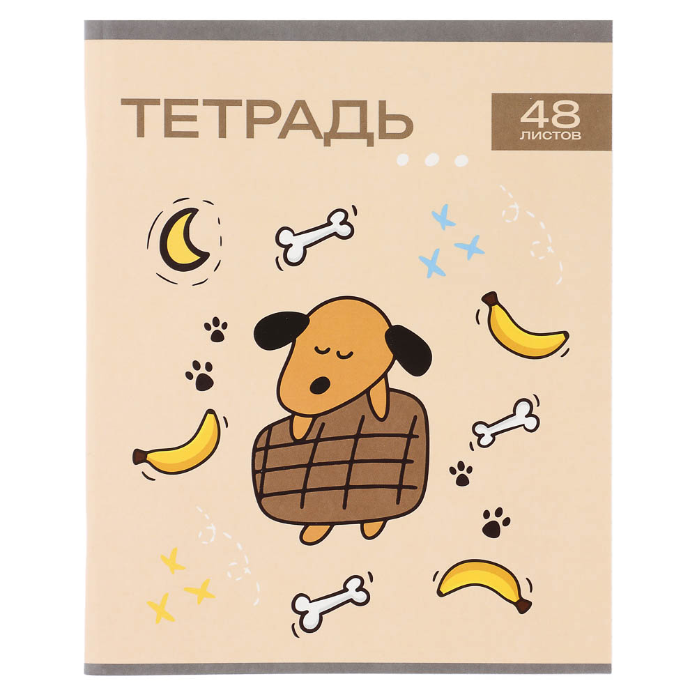 Тетрадь общая 48л. в клетку, БЕЛЫЕ ЛИСТЫ, обложка картон, скрепка, УФ лак, "Минисо Стайл", 4 диз, арт.№ 524-331