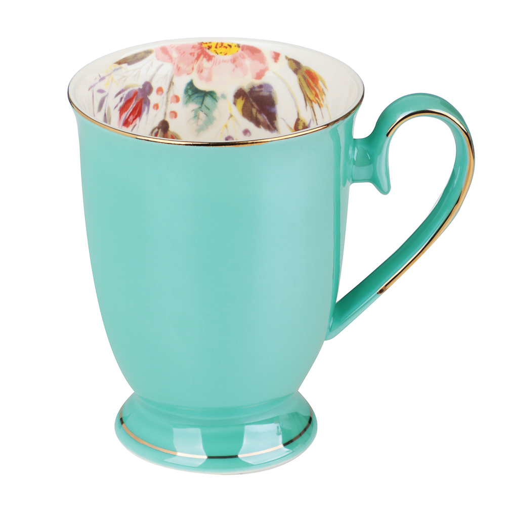 MILLIMI Перламутр бирюза Кружка 320мл, костяной фарфор, арт.№ 802-422