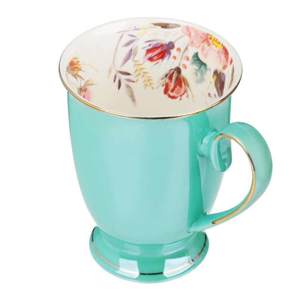 MILLIMI Перламутр бирюза Кружка 320мл, костяной фарфор, арт.№ 802-422