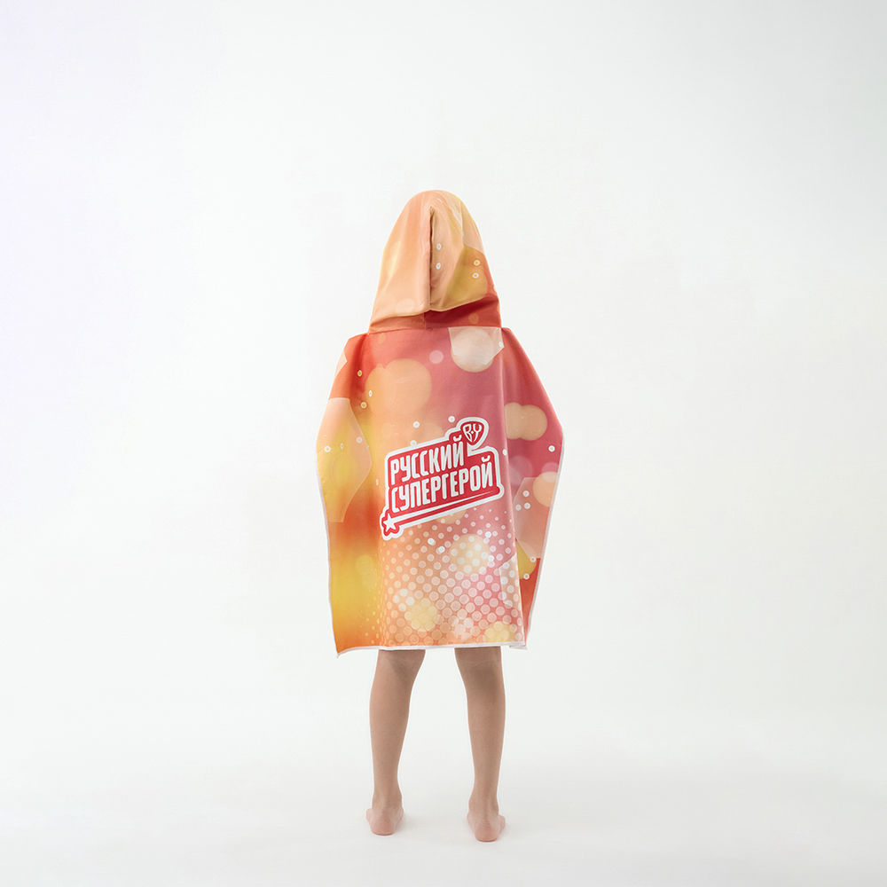 BY Русские супергерои Полотенце-пончо пляжное с капюшоном, 60х60см, 100% полиэстер, Заря, арт.№ 496-039