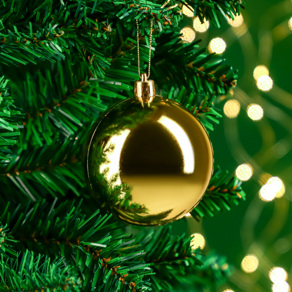 СНОУ БУМ Набор шаров 4шт 8см пластик, золото, арт.№ 372-580