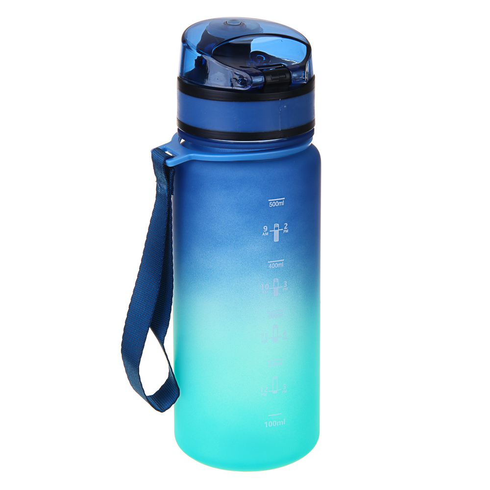 SILAPRO MAX Бутылка спортивная с замком, бирюзовая, 500мл, РС, РР, арт.№ 088-052