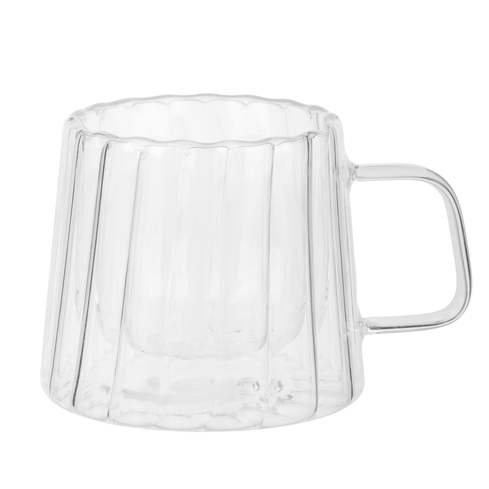 Кружка с неровным краем, двойными стенками тм MILLIMI Лава, 200мл, стекло, арт.№ 878-694