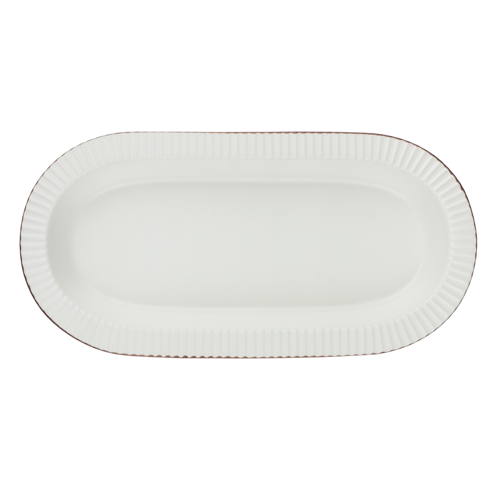 Блюдо овальное Лусия тм MILLIMI, 31,5х14,5см, фарфор, кремовый, арт.№ 816-254