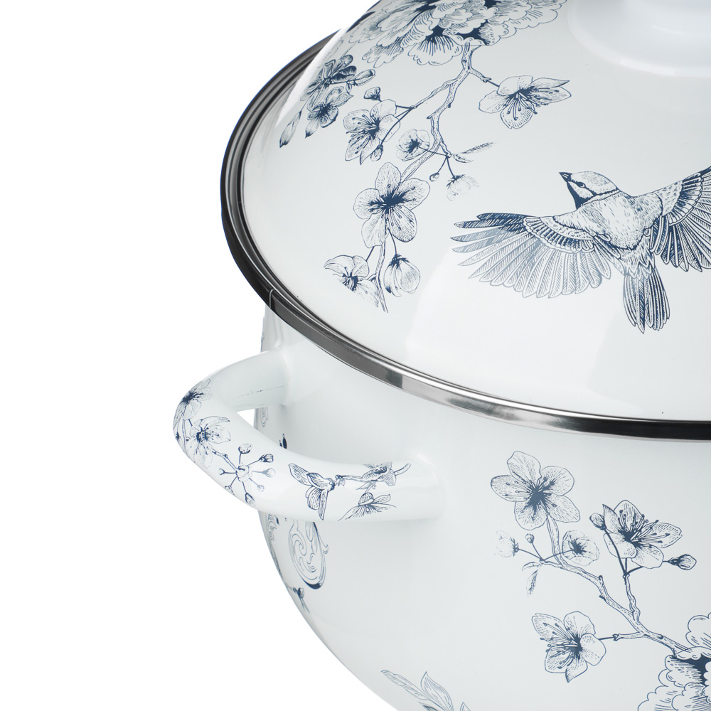 Кастрюля эмалированная тм VETTA Флорал, 24см, 5л, индукция, арт.№ 894-572