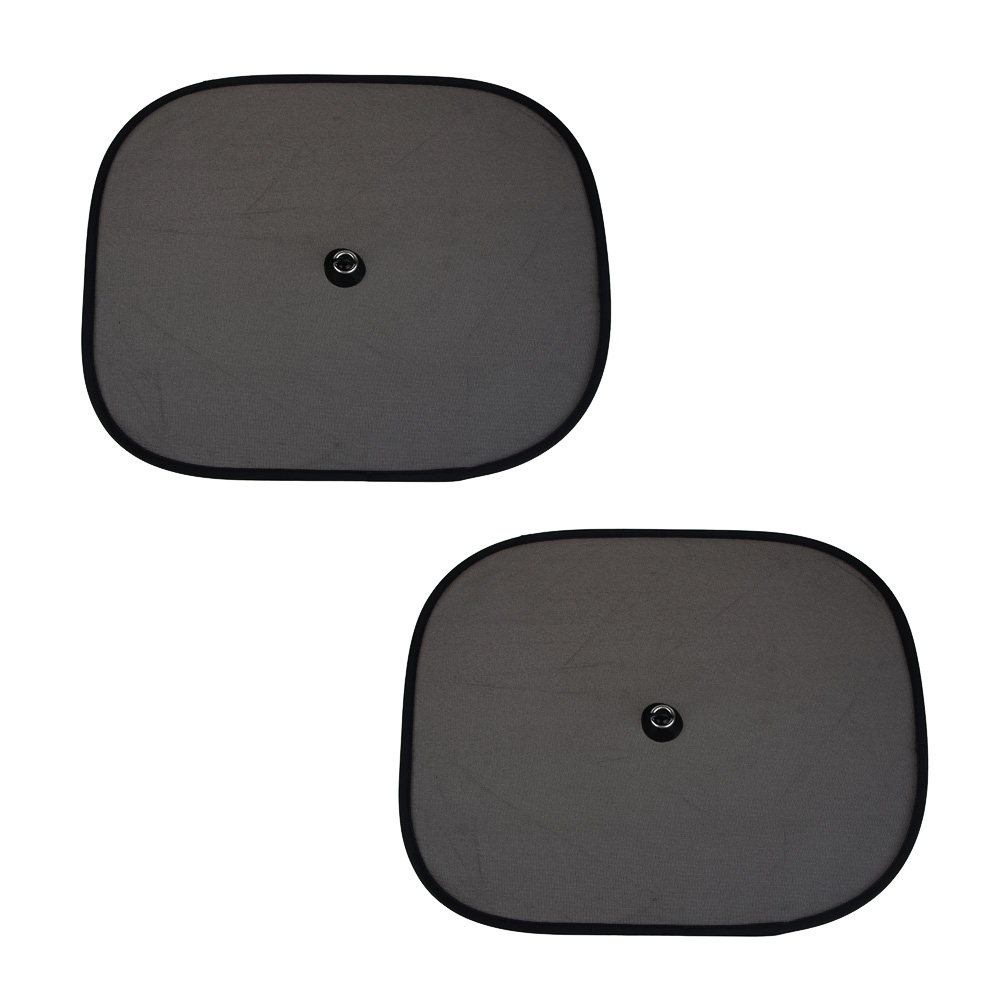 ЕРМАК Комплект шторок 2шт. на боковое заднее стекло на присоске в центре 44х36см, черные, арт.№ 718-032