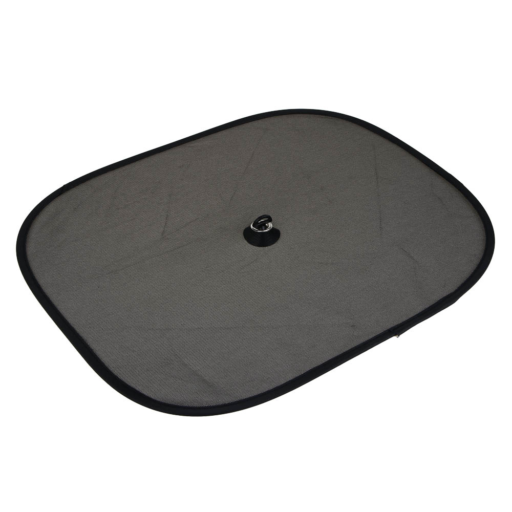 ЕРМАК Комплект шторок 2шт. на боковое заднее стекло на присоске в центре 44х36см, черные, арт.№ 718-032