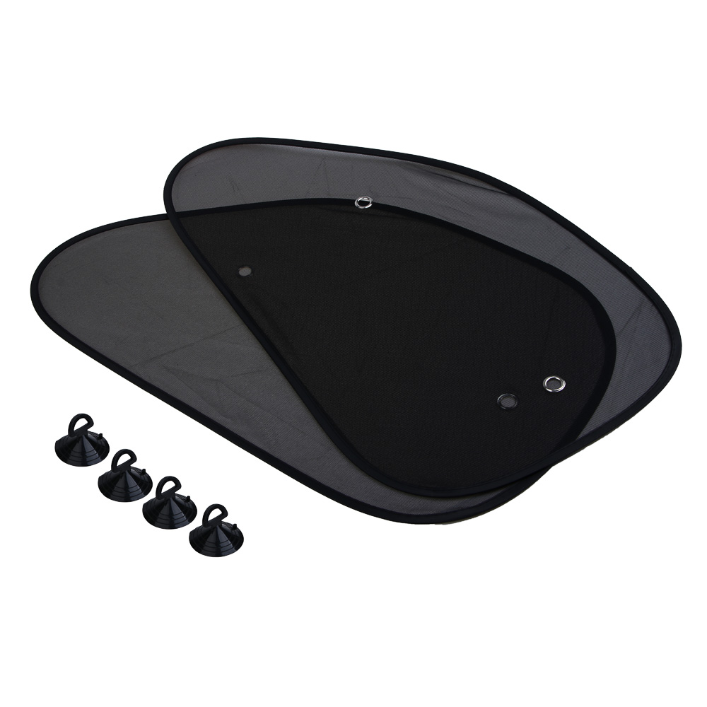 Комплект шторок 2шт. на боковое переднее стекло на присоске 65x38см черные, 110026BK, арт.№ 718-039