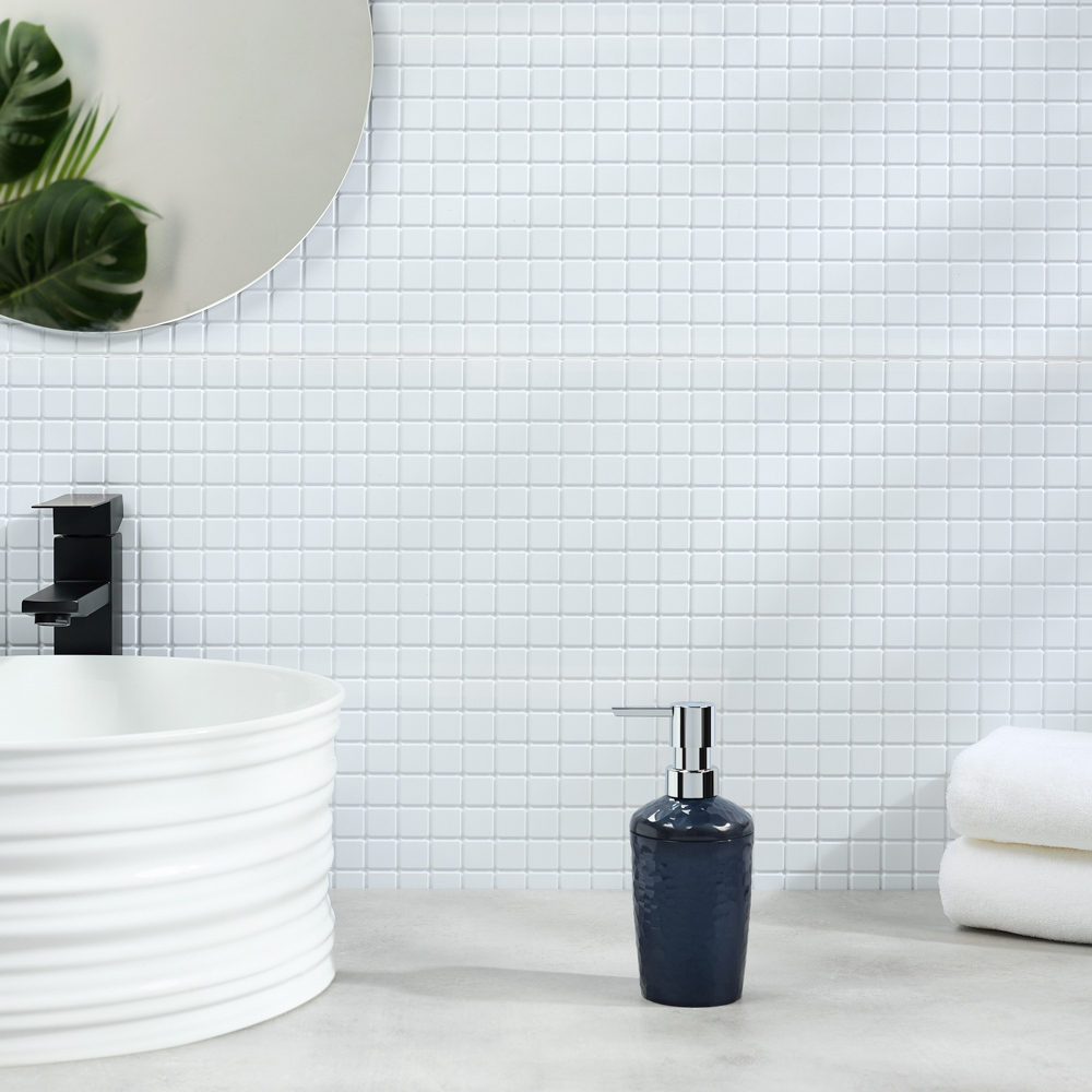 Диспенсер для мыла, Luna, 350мл, пластик, синий, арт.№ 463-463