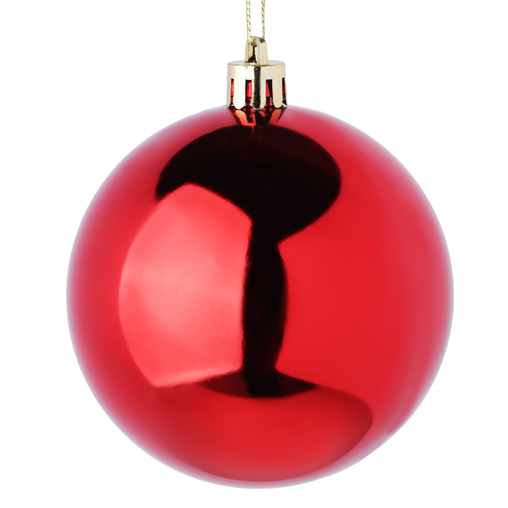 СНОУ БУМ Набор шаров 4шт 8см пластик, красный, арт.№ 372-579