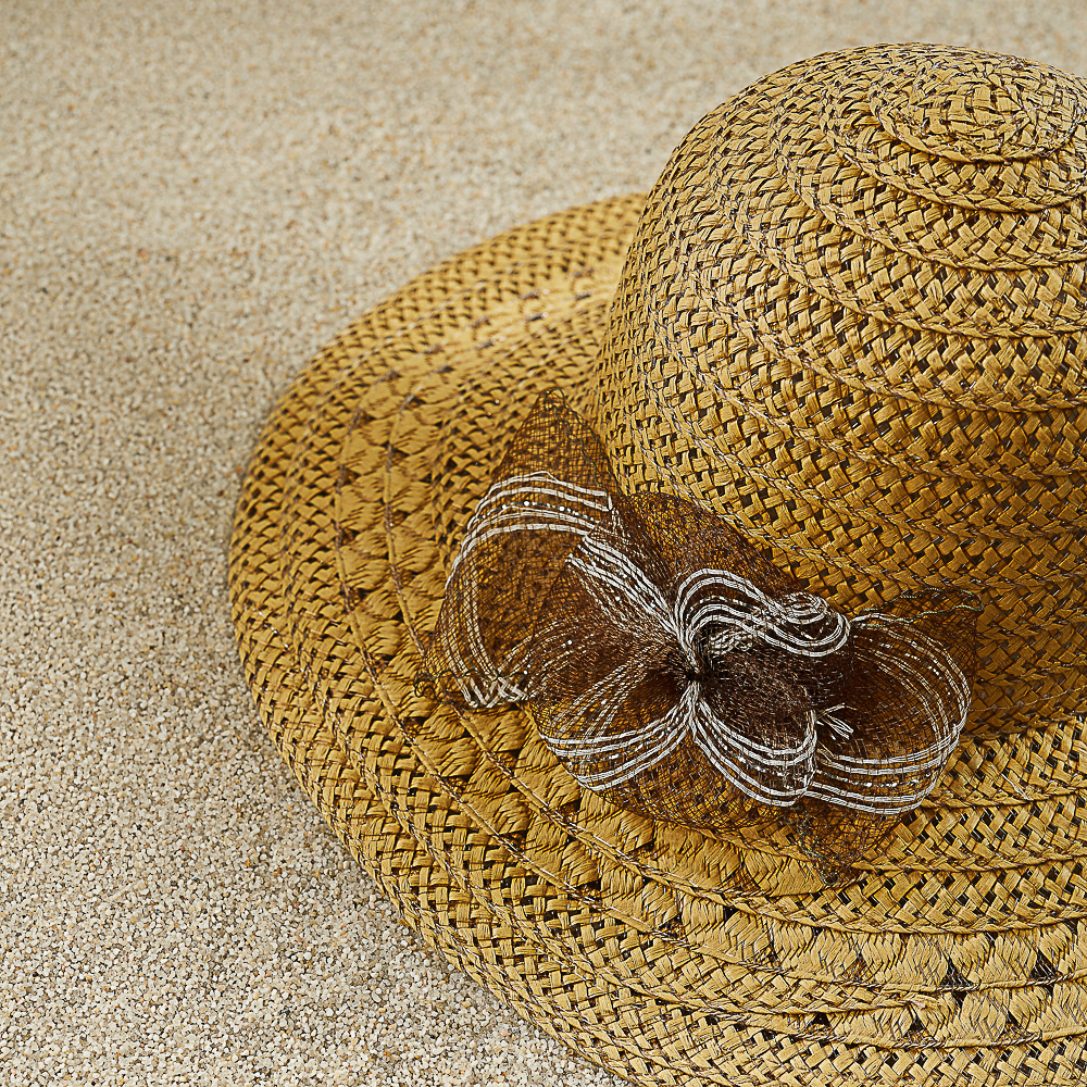 GALANTE Шляпка женская дачная с декором, р-р 56, 100% целлюлоза, 3 цвета, арт.№ 314-014