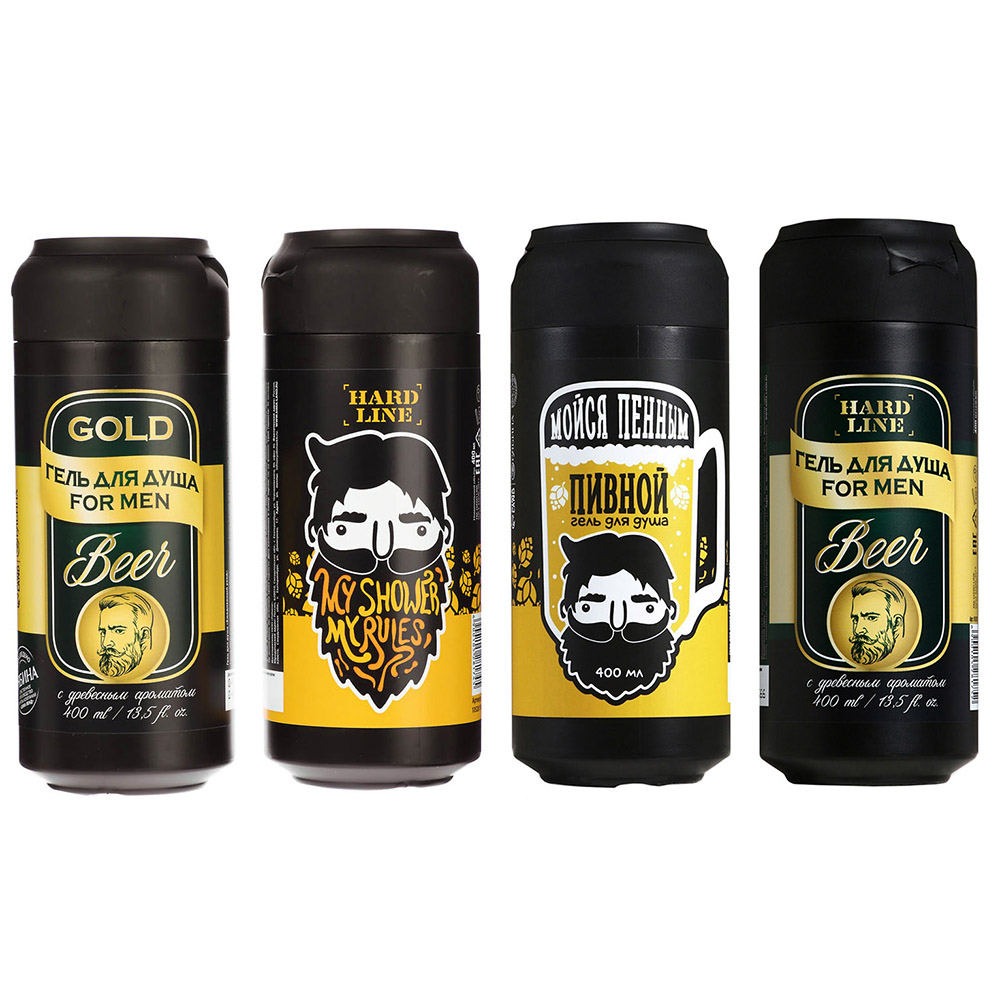 Гель для душа мужской HARD LINE пиво МИКС, 400мл, арт.№ 495-019