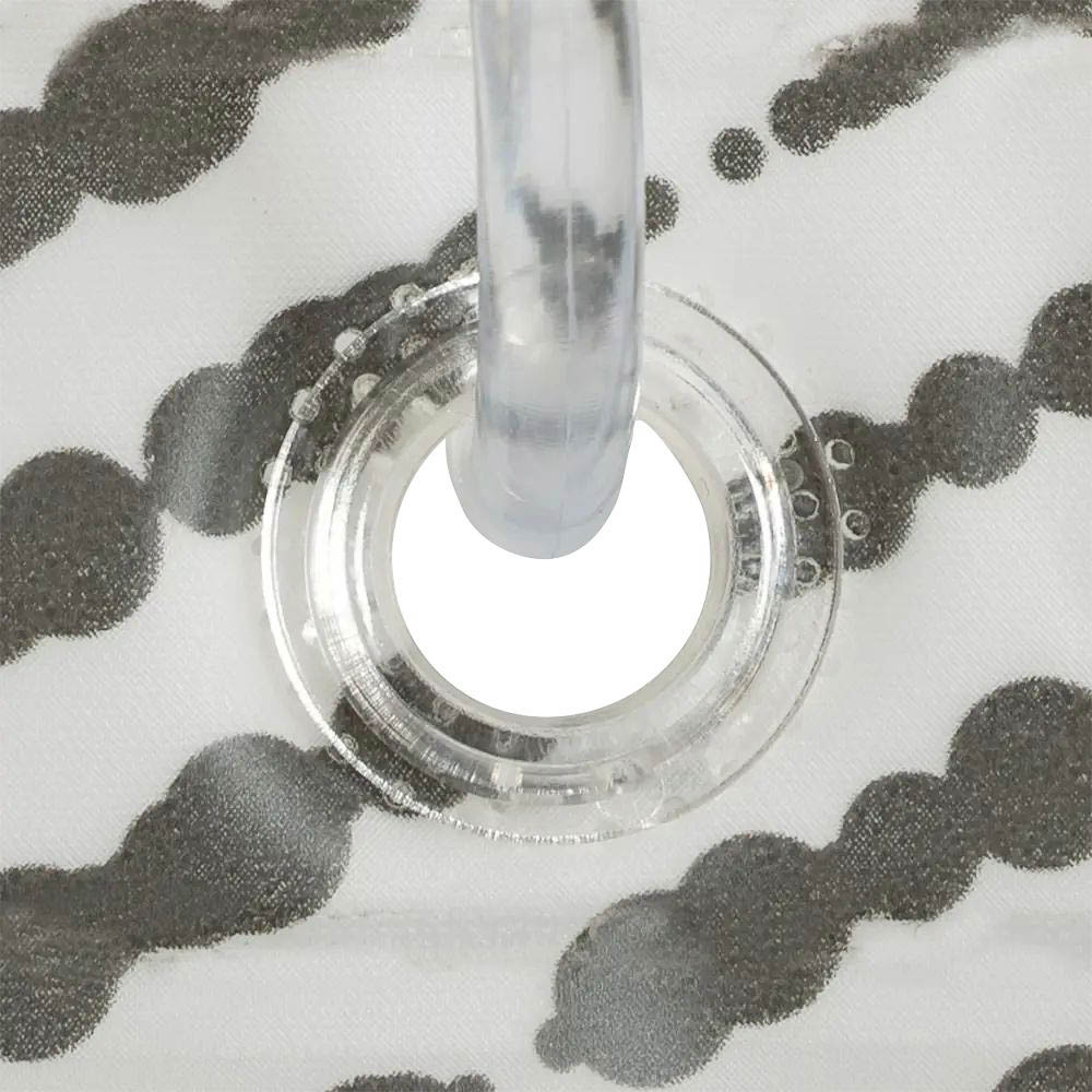 Штора для ванной 180x180см FARY, белый/чёрный, ПЕВА, SWC-55-15, арт.№ 461-660