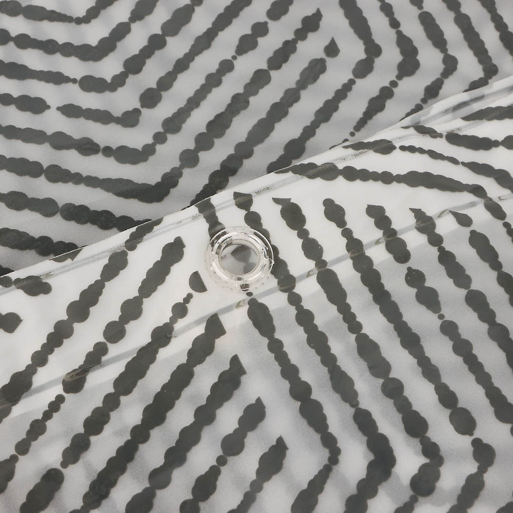 Штора для ванной 180x180см FARY, белый/чёрный, ПЕВА, SWC-55-15, арт.№ 461-660