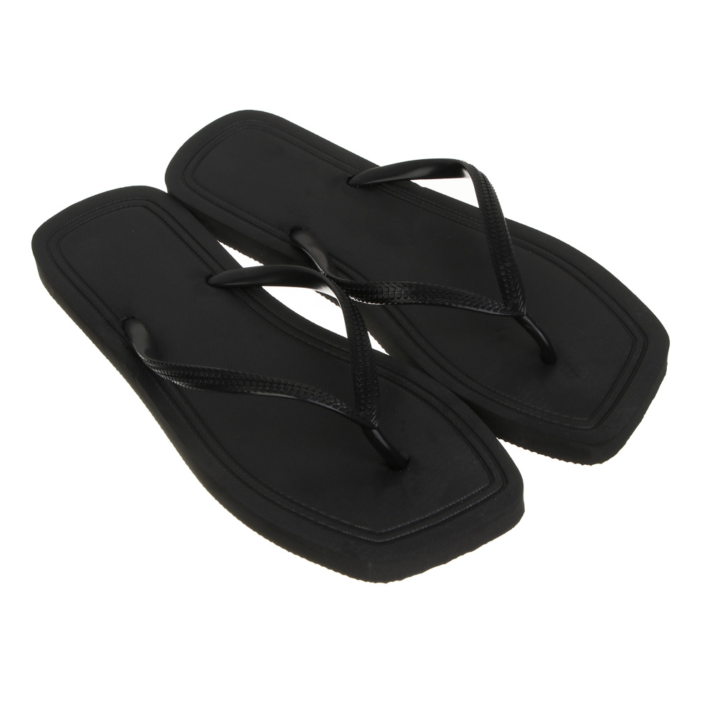 Сланцы пляжные, размер 42-43, ЭВА, черные, #1, арт.№ 299-322