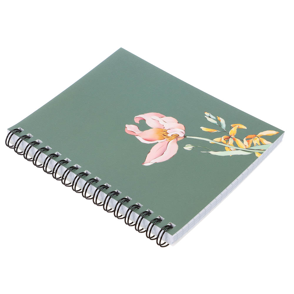 Блокнот "Botanica", 105х140 мм, 80л, клетка, мягкий переплет, спираль, в ассортим., арт.№ 540-021