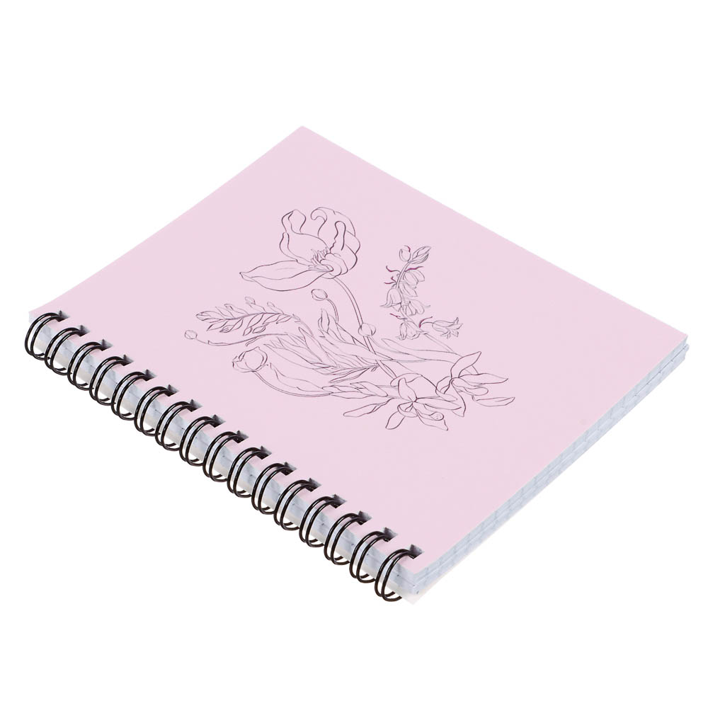 Блокнот "Botanica", 105х140 мм, 80л, клетка, мягкий переплет, спираль, в ассортим., арт.№ 540-021